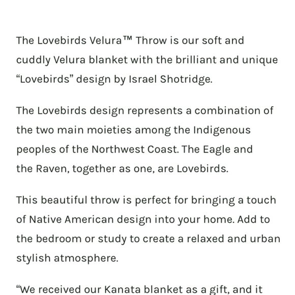 Indigenous Cotton Tapestry Throw "Lovebirds" NEW - Picture 15 of 15